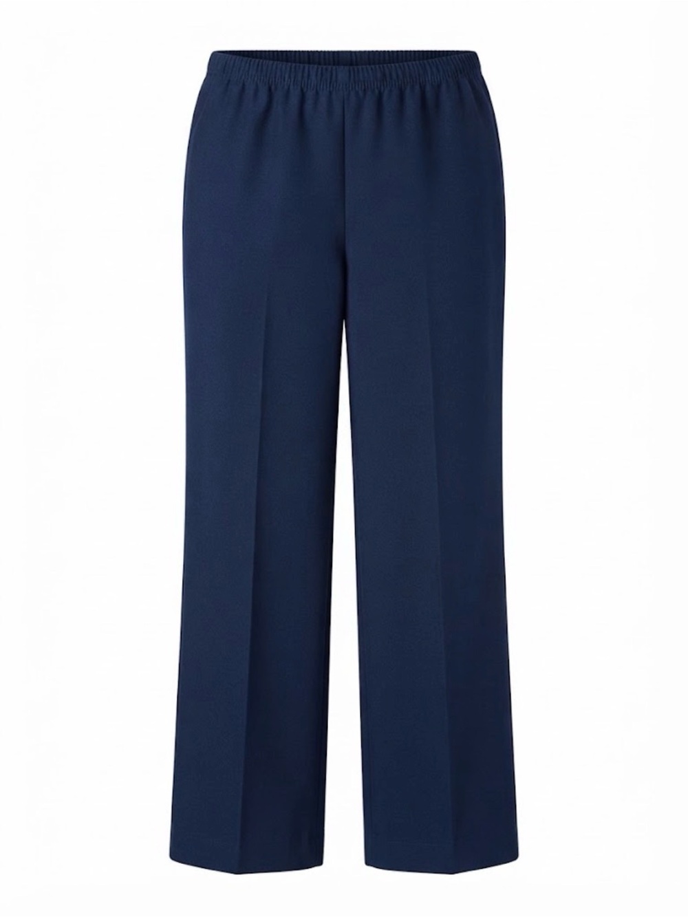 Alfred Dunner Navy Wide-Leg Pull-On Trousers
